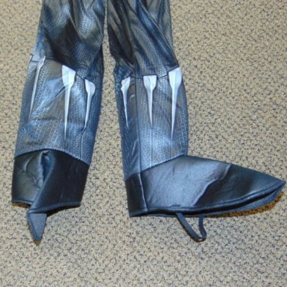Marvel Black Panther Halloween Costume 12/14 Muscle Jumpsuit w/ Boot Tops & Mask - Picture 5 of 7